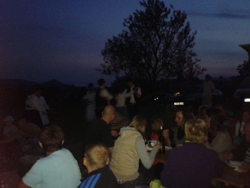 Traditional Hungarian dancing at a harvest festival.