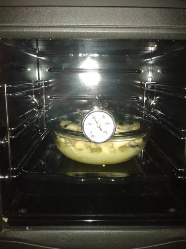 Baking a nice casserole.