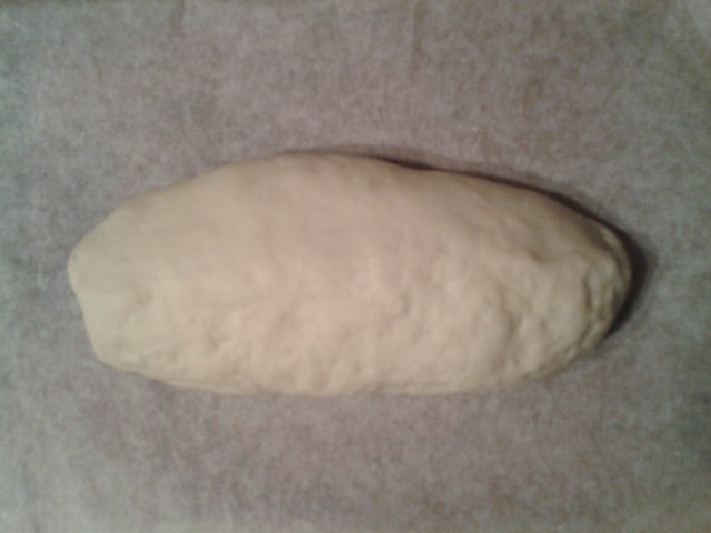 Bread stage 1. Flour, water, honey and yeast added and kneaded into a dough.