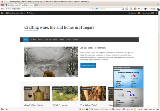 Weather widget. Data is available over a wide range of users, and in this case is publicly accessible.