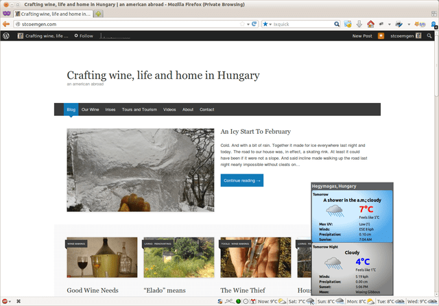 Weather widget. Data is available over a wide range of users, and in this case is publicly accessible.