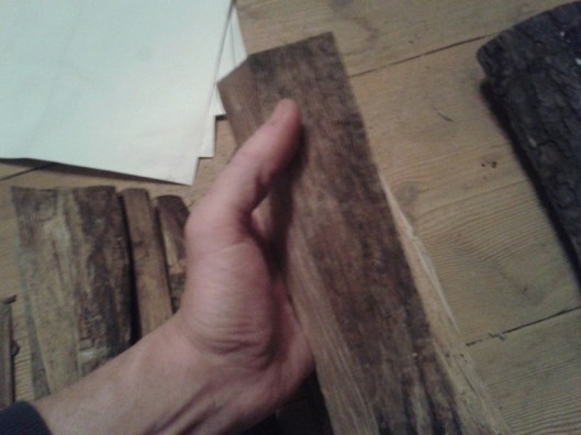 Wood split into large stove wood size