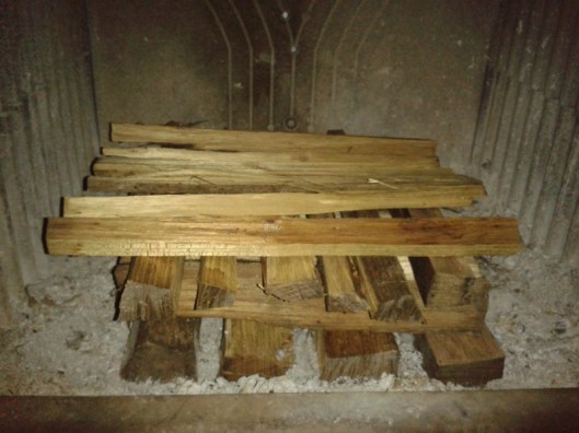 Next layer of thin wood strips.