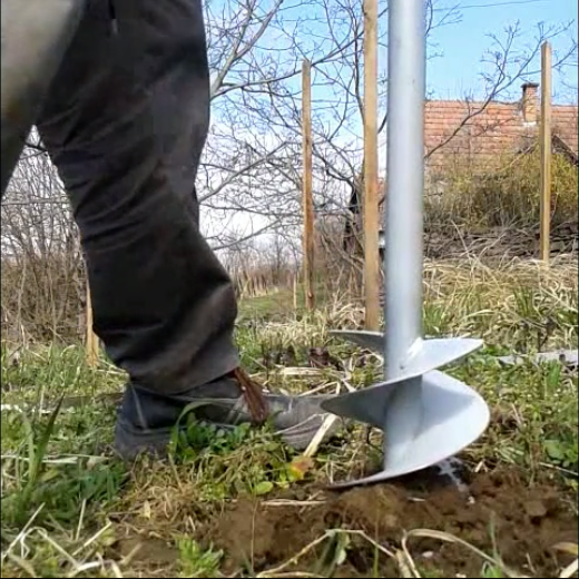 Drilling the new hole.