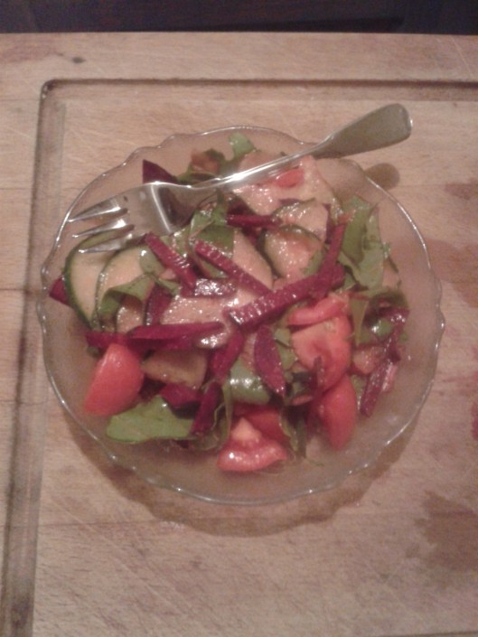 Simple Beet Root and Leaf Salad