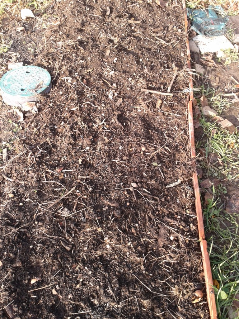 Compost added to clean bed.