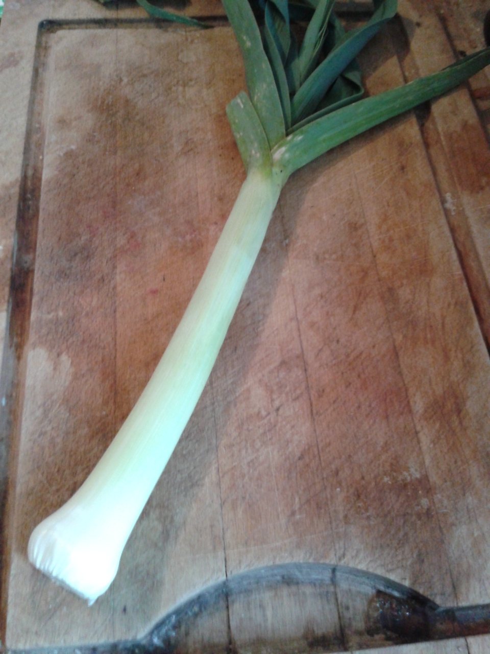 After cleaning in the kitchen.